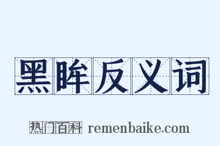 黑眸反义词是什么意思的图片